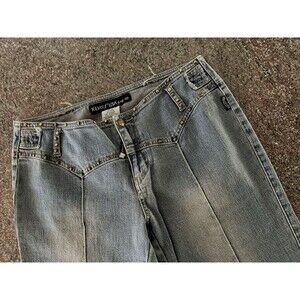 Revolt Women's Jeans Size 11 light  Blue streight  Stretch Y2K 90s ribbets accen
